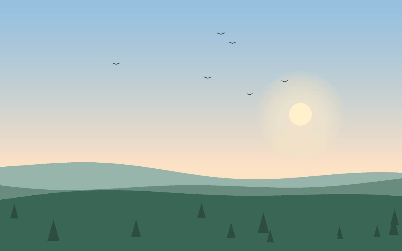 Ilustração de uma paisagem