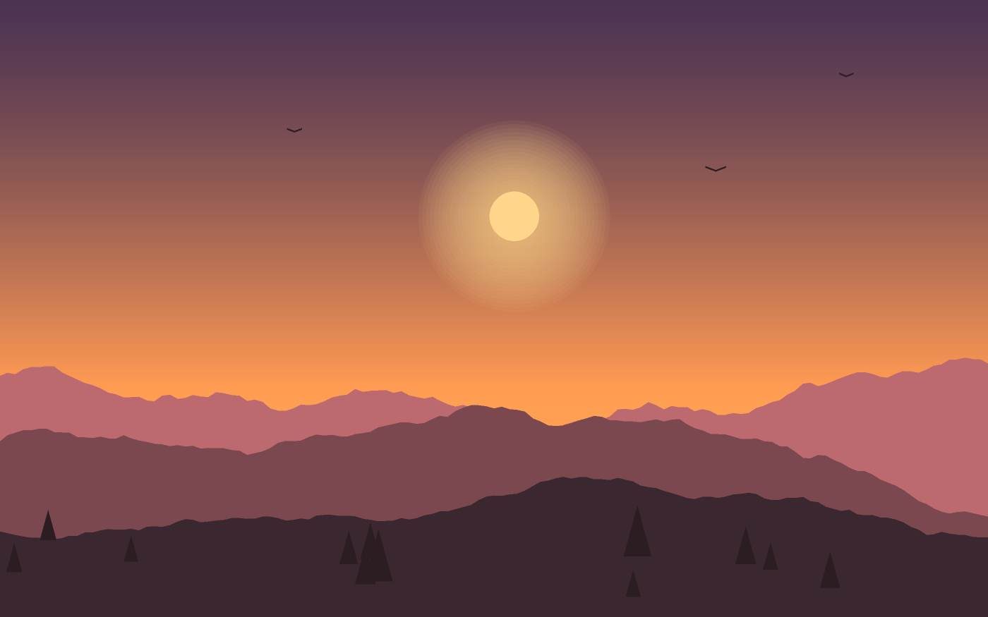 Ilustração de uma paisagem