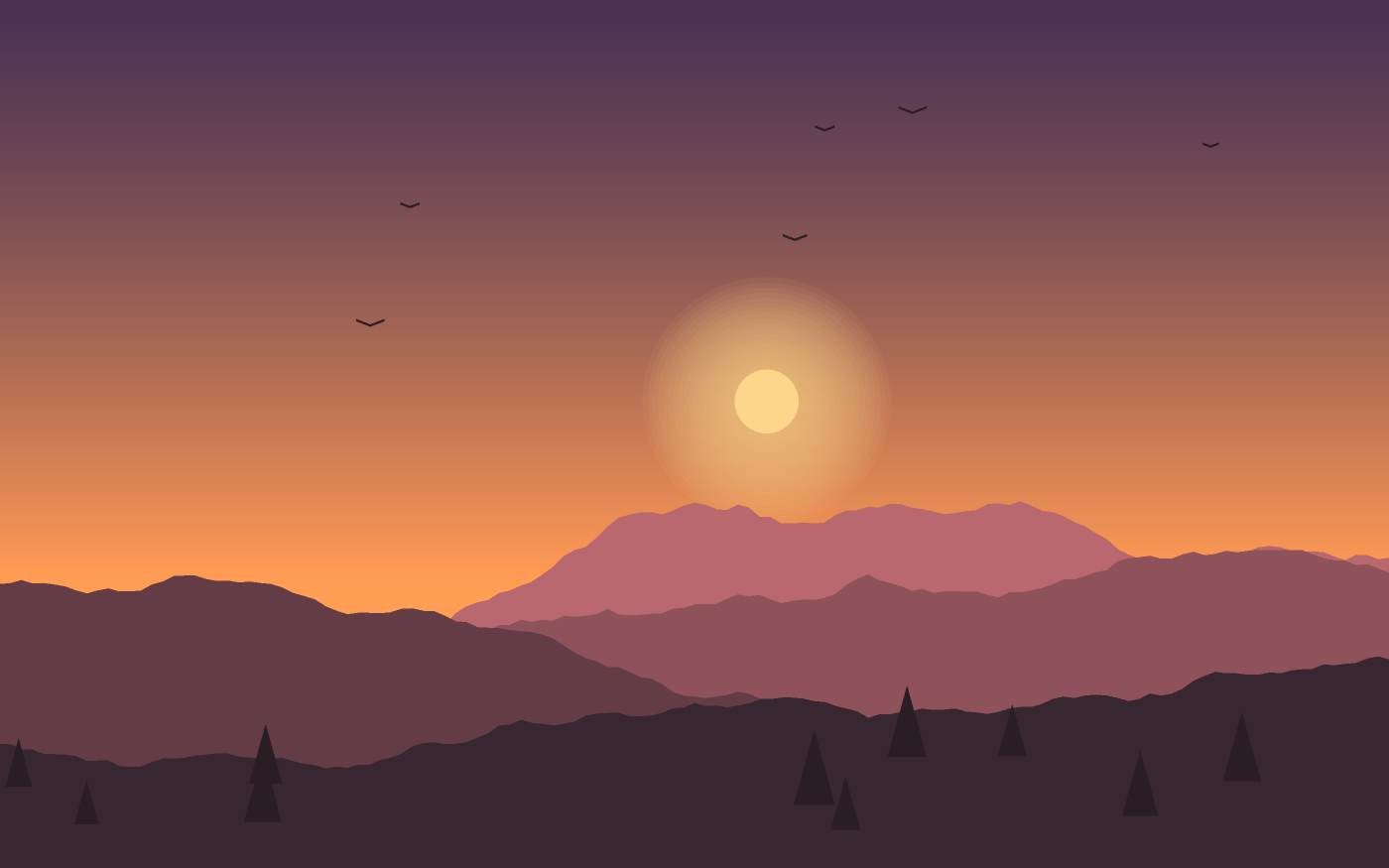 Ilustração de uma paisagem