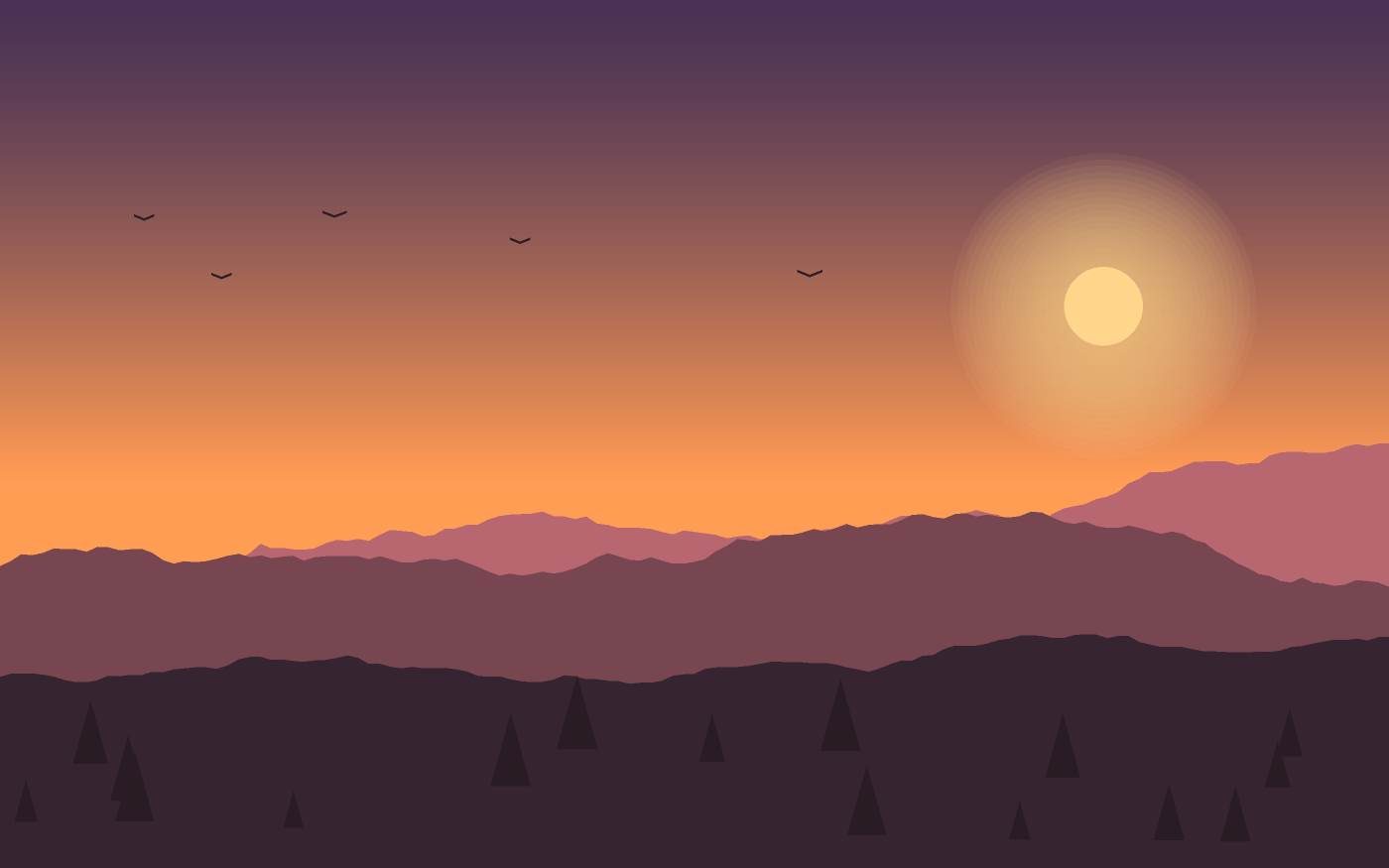 Ilustração de uma paisagem
